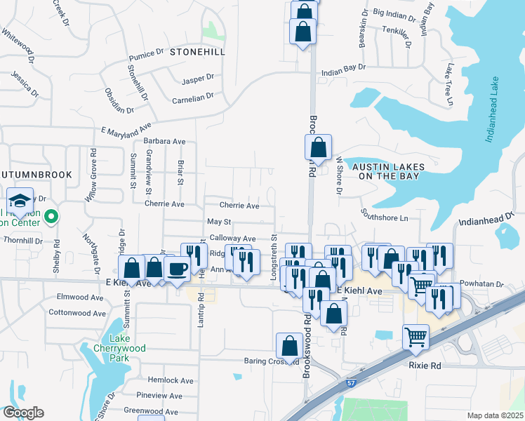 map of restaurants, bars, coffee shops, grocery stores, and more near 502 Cherrie Avenue in Sherwood