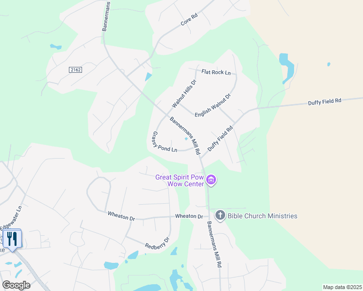 map of restaurants, bars, coffee shops, grocery stores, and more near 102 Grassy Pond Lane in Richlands