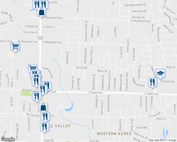 map of restaurants, bars, coffee shops, grocery stores, and more near 910 Brice Road in Sherwood