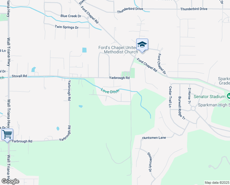 map of restaurants, bars, coffee shops, grocery stores, and more near 119 Amelia Drive in Harvest