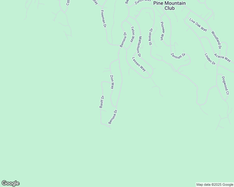 map of restaurants, bars, coffee shops, grocery stores, and more near 1509 Bernina Drive in Pine Mountain Club