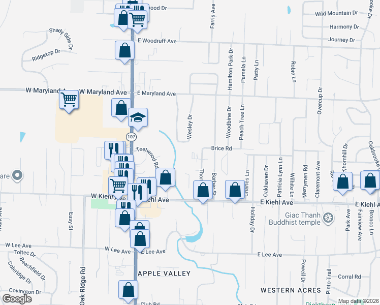 map of restaurants, bars, coffee shops, grocery stores, and more near 143 Thomas Street in Sherwood