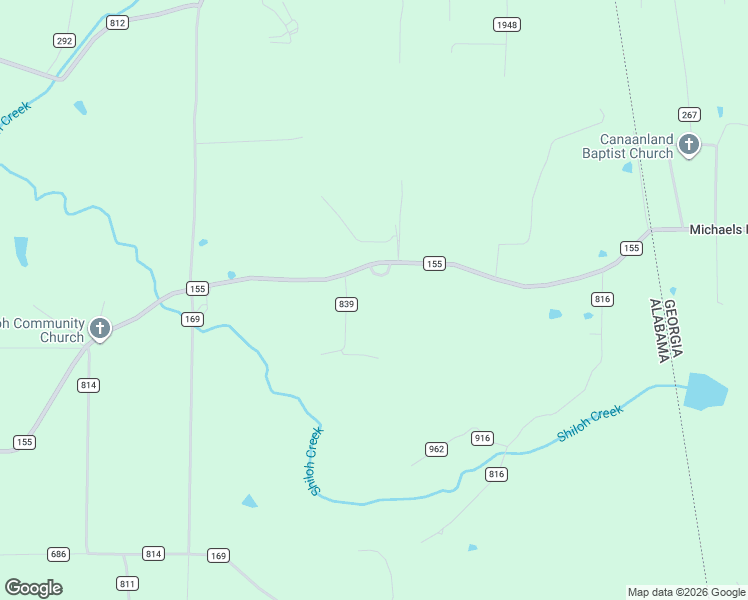 map of restaurants, bars, coffee shops, grocery stores, and more near County Road 839 in Higdon