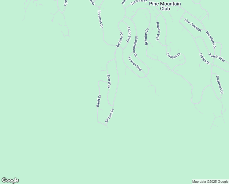 map of restaurants, bars, coffee shops, grocery stores, and more near 1509 Bernina Drive in Pine Mountain Club
