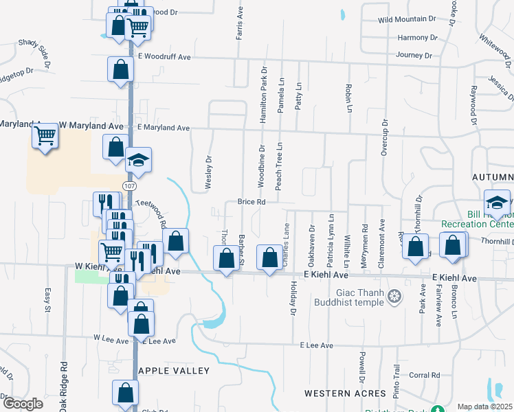map of restaurants, bars, coffee shops, grocery stores, and more near 910 Brice Road in Sherwood
