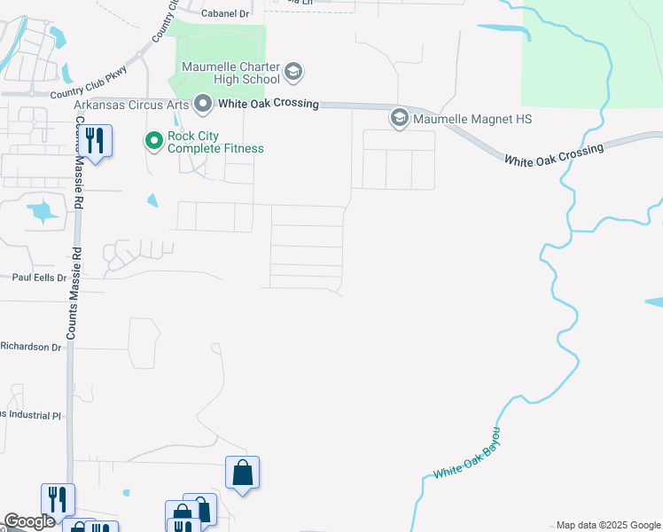 map of restaurants, bars, coffee shops, grocery stores, and more near in North Little Rock