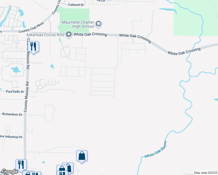 map of restaurants, bars, coffee shops, grocery stores, and more near in North Little Rock