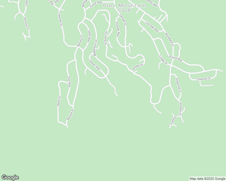 map of restaurants, bars, coffee shops, grocery stores, and more near 1501 Lassen Way in Pine Mountain Club