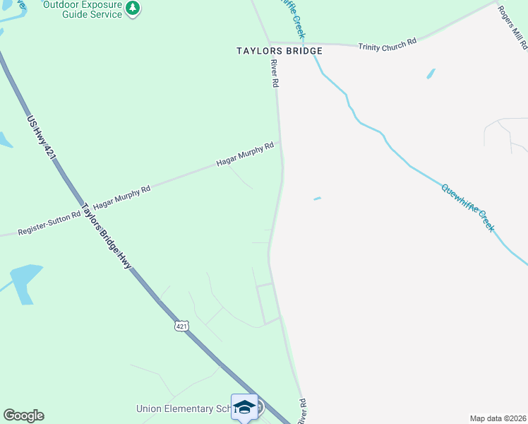 map of restaurants, bars, coffee shops, grocery stores, and more near 2840 River Road in Rose Hill