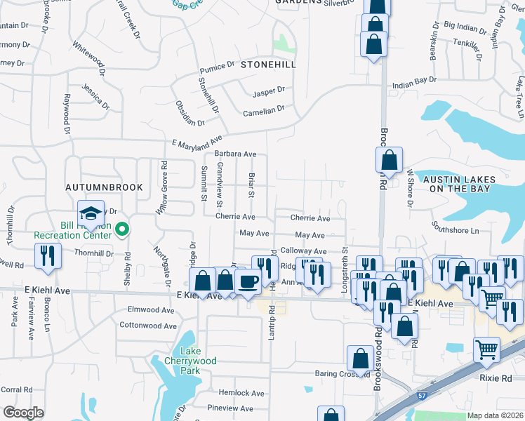map of restaurants, bars, coffee shops, grocery stores, and more near 226 Cherrie Avenue in Sherwood