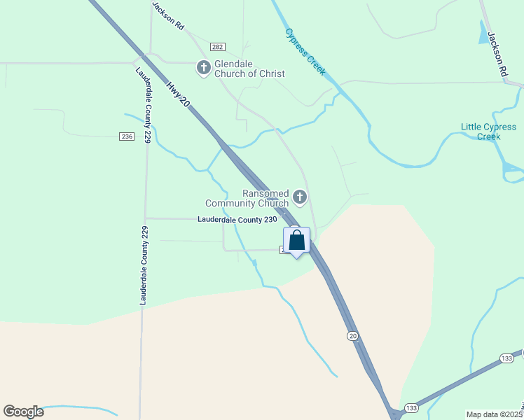 map of restaurants, bars, coffee shops, grocery stores, and more near 85-437 Lauderdale County 230 in Florence