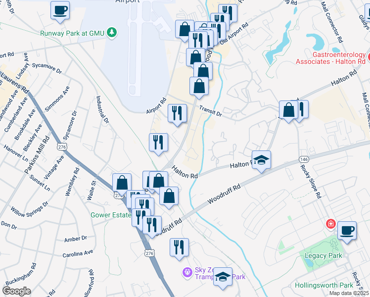 map of restaurants, bars, coffee shops, grocery stores, and more near 200 Haywood Road in Greenville