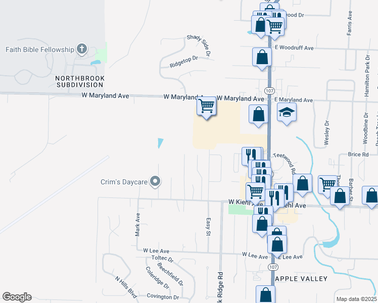 map of restaurants, bars, coffee shops, grocery stores, and more near 131 Chiliwood Lane in Sherwood