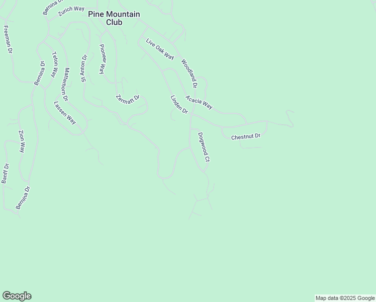 map of restaurants, bars, coffee shops, grocery stores, and more near 1517 Woodland Drive in Pine Mountain Club