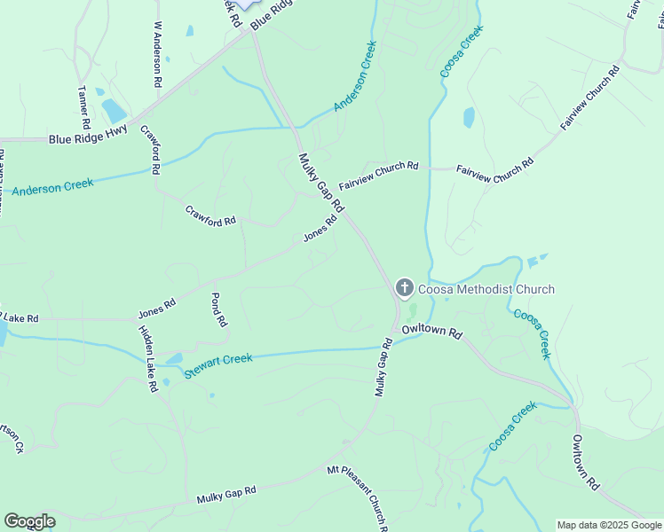 map of restaurants, bars, coffee shops, grocery stores, and more near 112 Mountain View Road in Blairsville