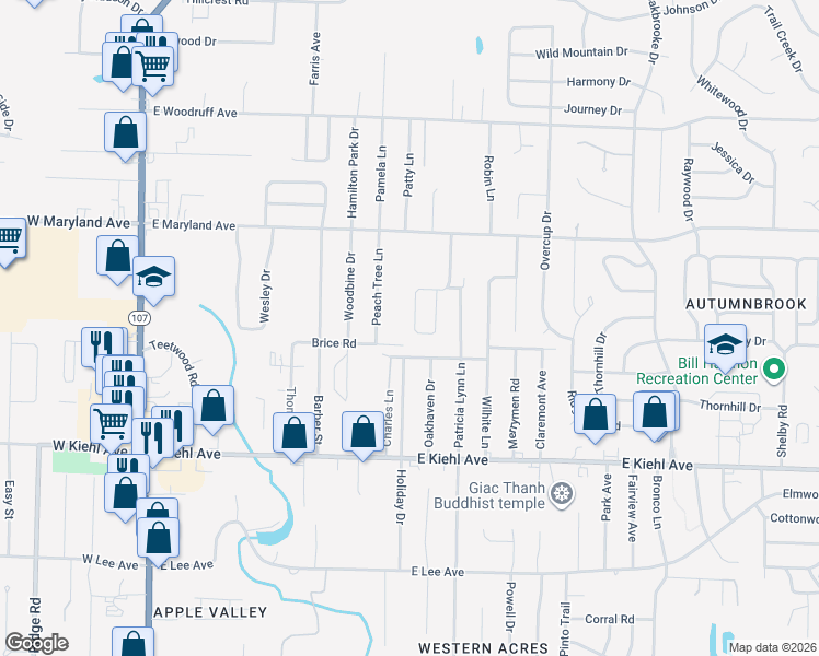 map of restaurants, bars, coffee shops, grocery stores, and more near 12231 Maryland Place in Sherwood
