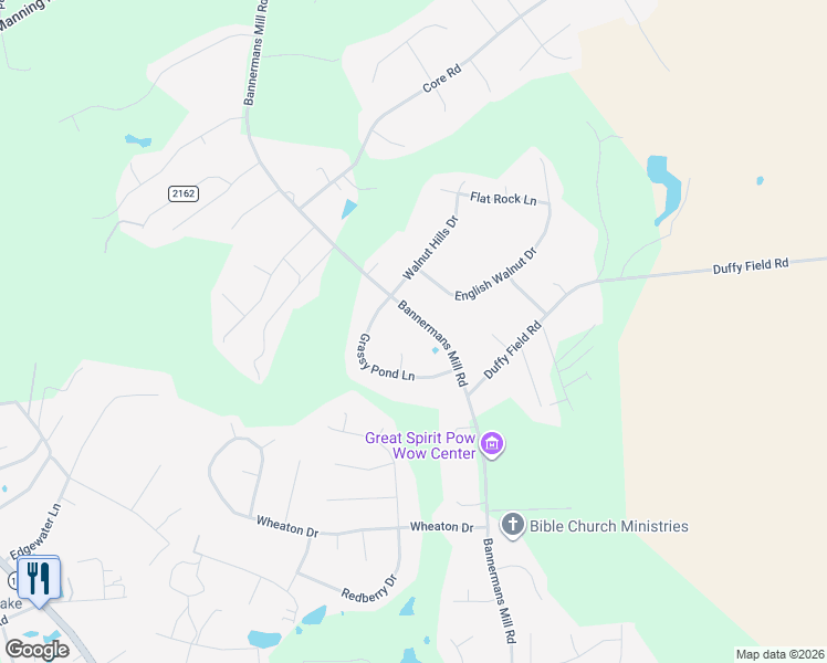 map of restaurants, bars, coffee shops, grocery stores, and more near 377 Bannermans Mill Road in Richlands