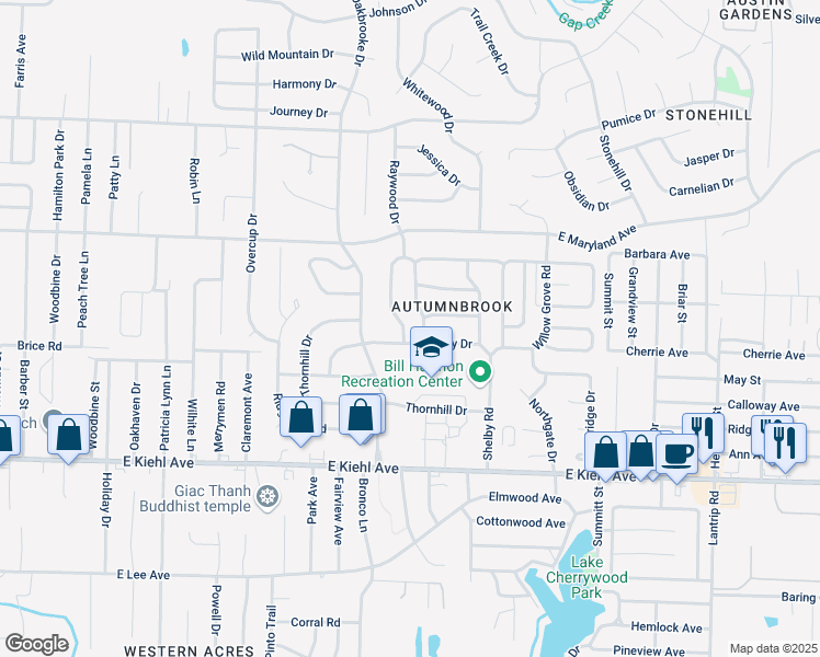 map of restaurants, bars, coffee shops, grocery stores, and more near 905 Autumnbrook Circle in Sherwood