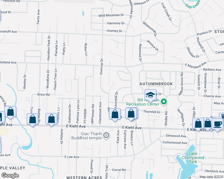 map of restaurants, bars, coffee shops, grocery stores, and more near 62 Ridgewell Road in Sherwood