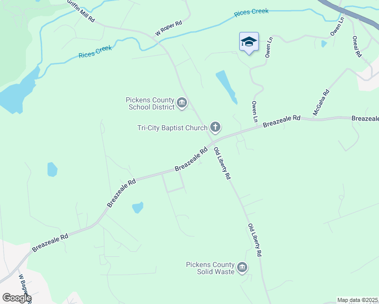 map of restaurants, bars, coffee shops, grocery stores, and more near 1400 Griffin Mill Road in Easley
