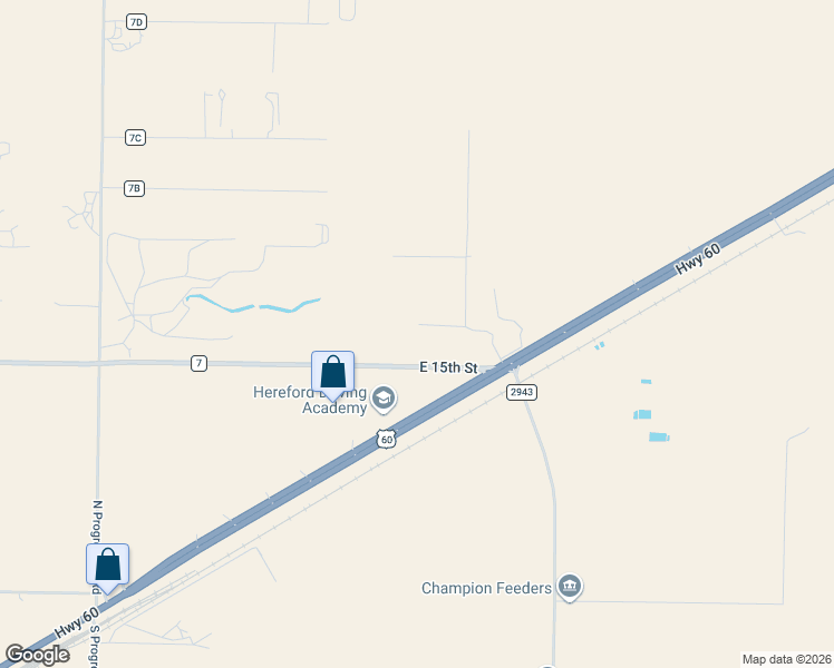 map of restaurants, bars, coffee shops, grocery stores, and more near 4003 U.S. 60 in Hereford