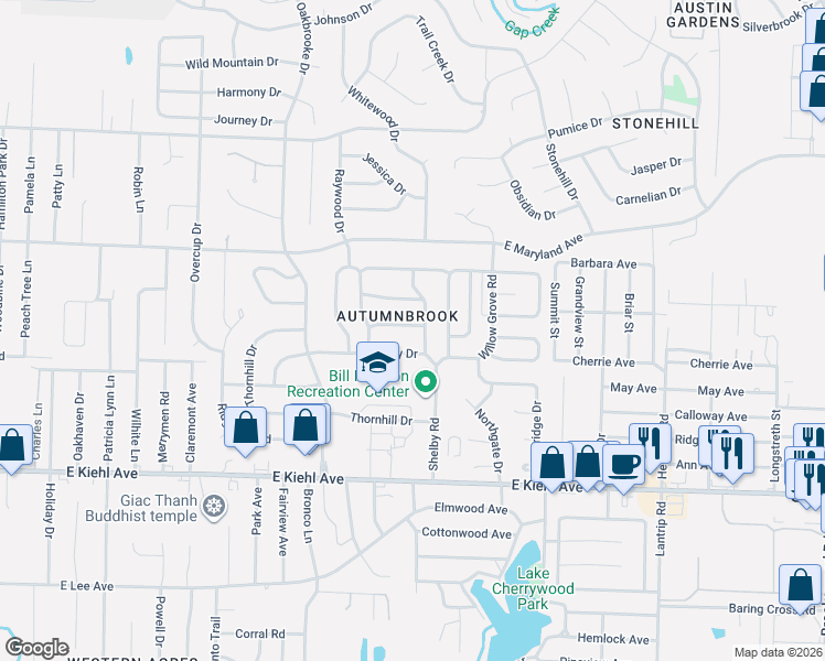 map of restaurants, bars, coffee shops, grocery stores, and more near 108 Heather Drive in Sherwood