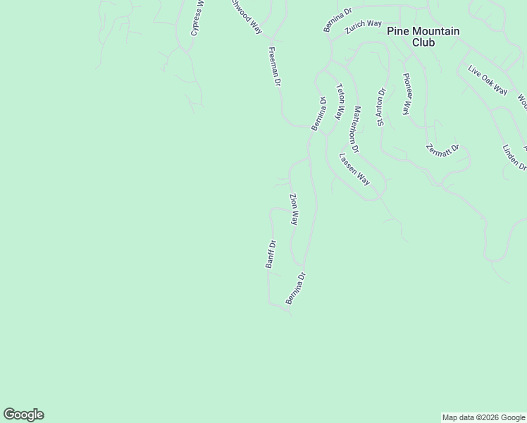 map of restaurants, bars, coffee shops, grocery stores, and more near 1605 Banff Drive in Frazier Park
