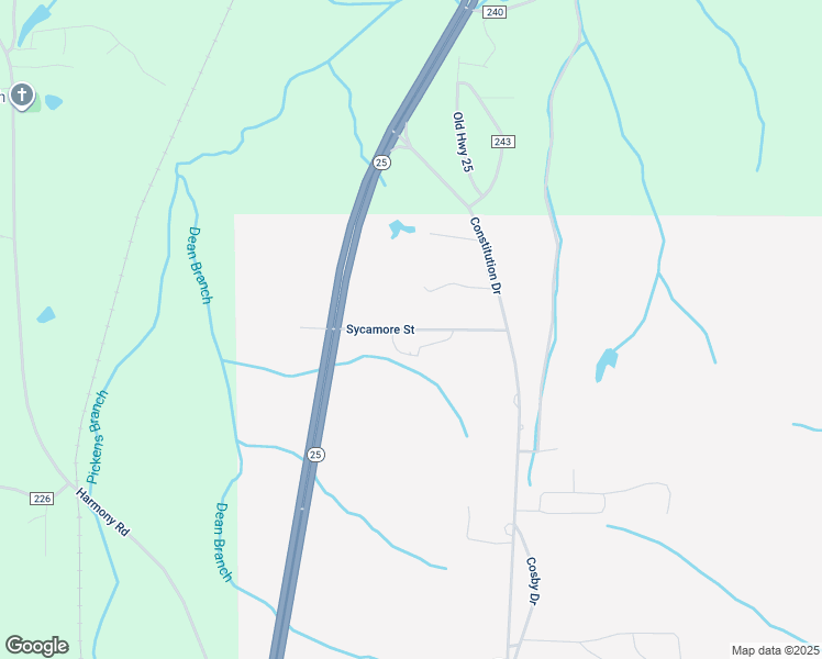 map of restaurants, bars, coffee shops, grocery stores, and more near Sycamore Street in Iuka