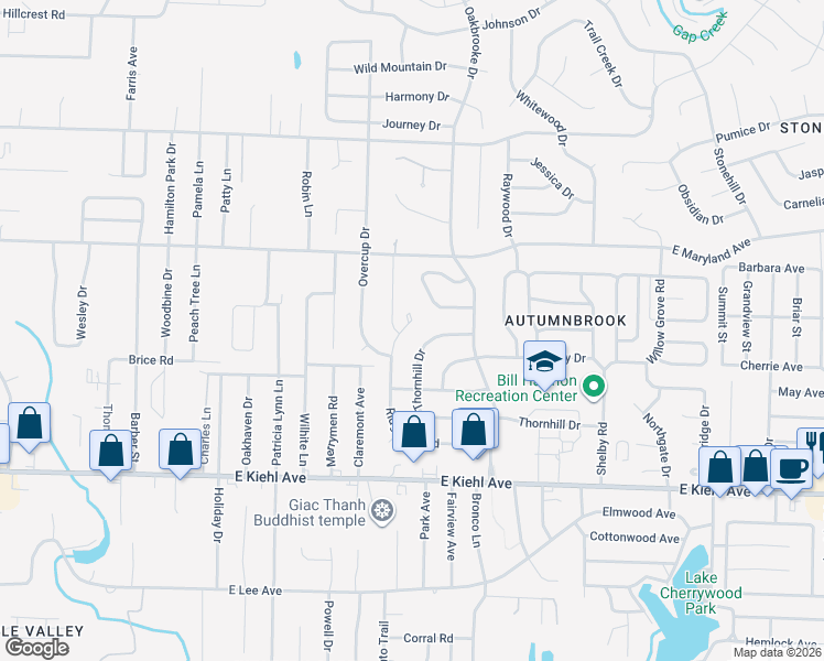 map of restaurants, bars, coffee shops, grocery stores, and more near 62 Ridgewell Road in Sherwood