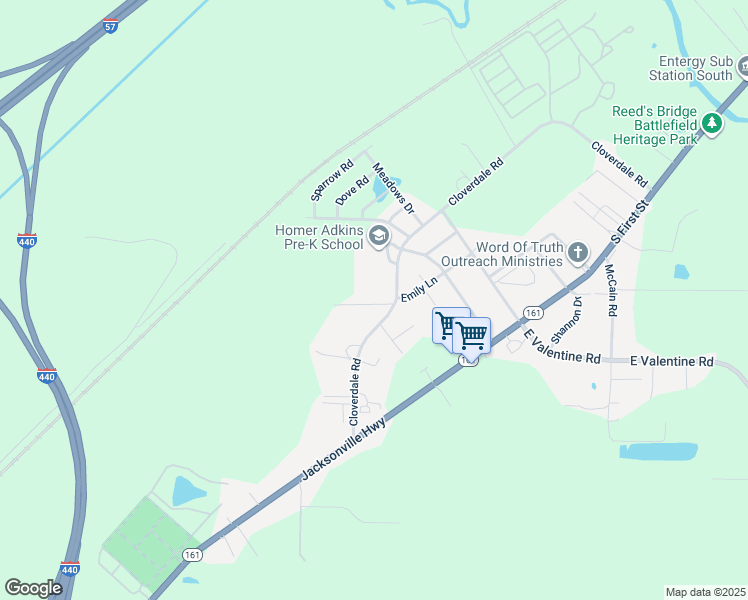 map of restaurants, bars, coffee shops, grocery stores, and more near 106 Vaun Drive in Jacksonville