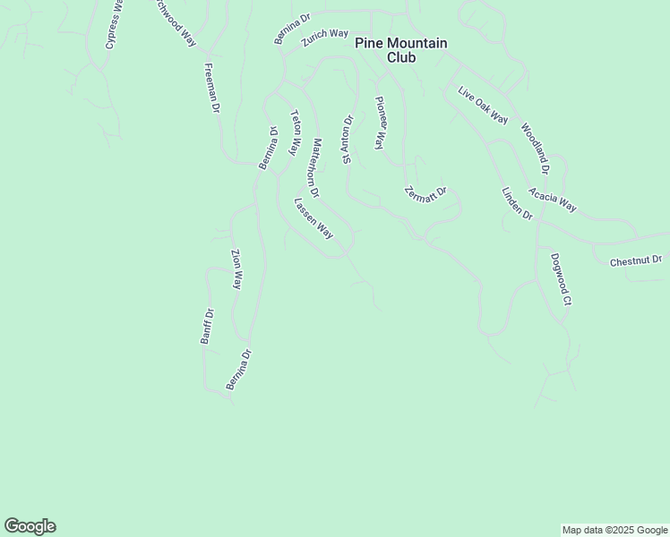 map of restaurants, bars, coffee shops, grocery stores, and more near 1613 Freeman Drive in Pine Mountain Club