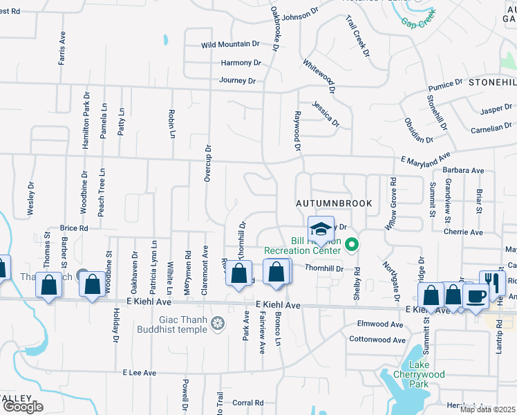 map of restaurants, bars, coffee shops, grocery stores, and more near 49 Thornhill Drive in Sherwood