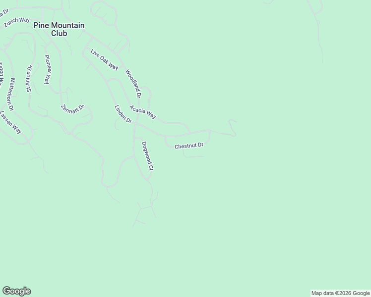 map of restaurants, bars, coffee shops, grocery stores, and more near 15125 Chestnut Drive in Pine Mountain Club