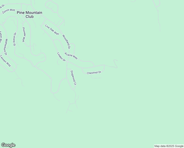 map of restaurants, bars, coffee shops, grocery stores, and more near 15125 Chestnut Drive in Pine Mountain Club