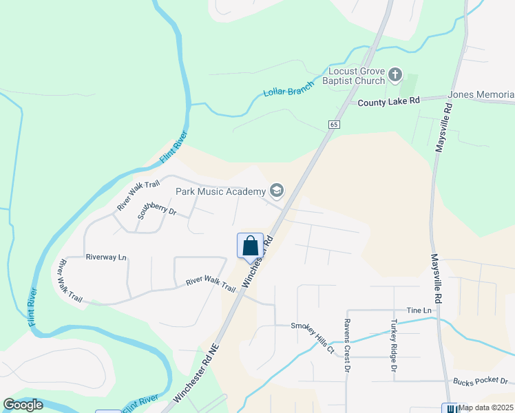 map of restaurants, bars, coffee shops, grocery stores, and more near 106 River Walk Trail in New Market