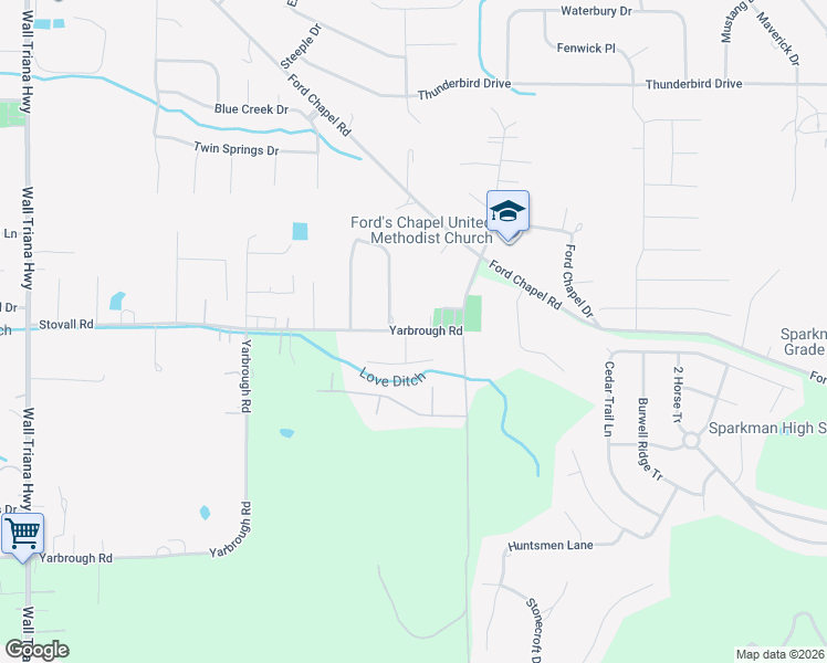 map of restaurants, bars, coffee shops, grocery stores, and more near 100 Roselynn Way in Harvest