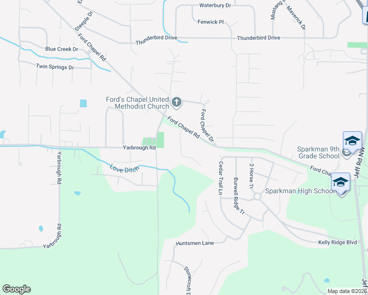 map of restaurants, bars, coffee shops, grocery stores, and more near 115 Cherita Lane in Harvest