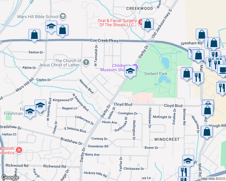 map of restaurants, bars, coffee shops, grocery stores, and more near 1505 Marlborough Boulevard in Florence