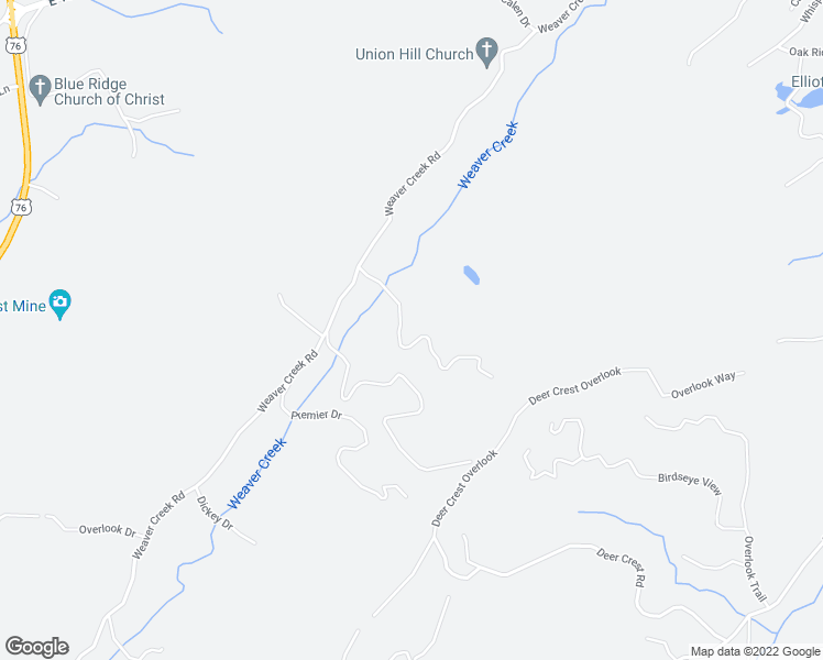 map of restaurants, bars, coffee shops, grocery stores, and more near 176 Deer Crest Heights in Blue Ridge