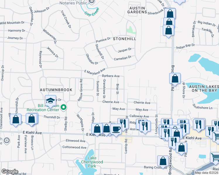map of restaurants, bars, coffee shops, grocery stores, and more near 513 Grandview Street in Sherwood