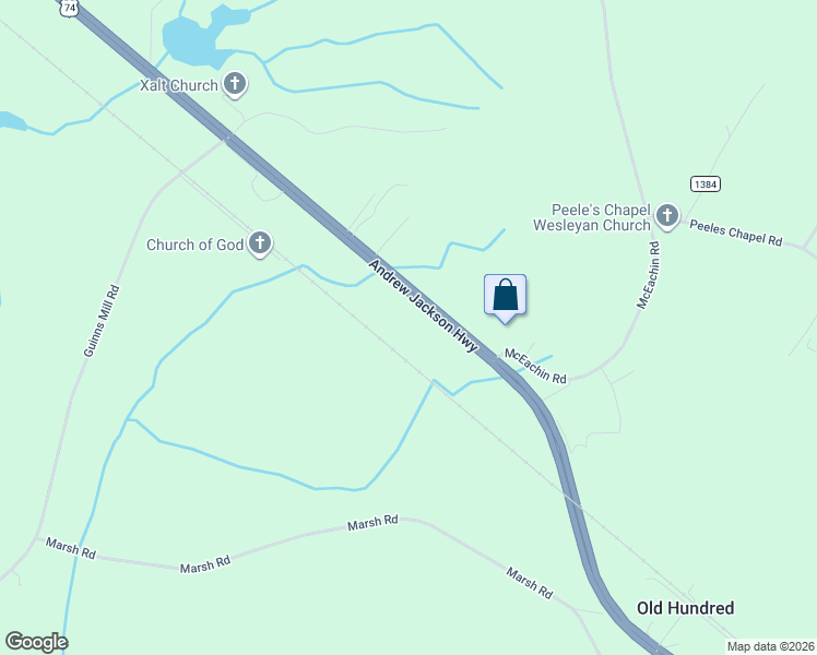 map of restaurants, bars, coffee shops, grocery stores, and more near 6040 Andrew Jackson Highway in Laurel Hill