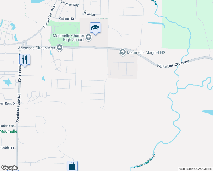 map of restaurants, bars, coffee shops, grocery stores, and more near 11129 Short Marche Road in Maumelle