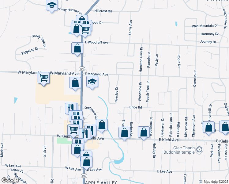 map of restaurants, bars, coffee shops, grocery stores, and more near 40 Wesley Drive in North Little Rock