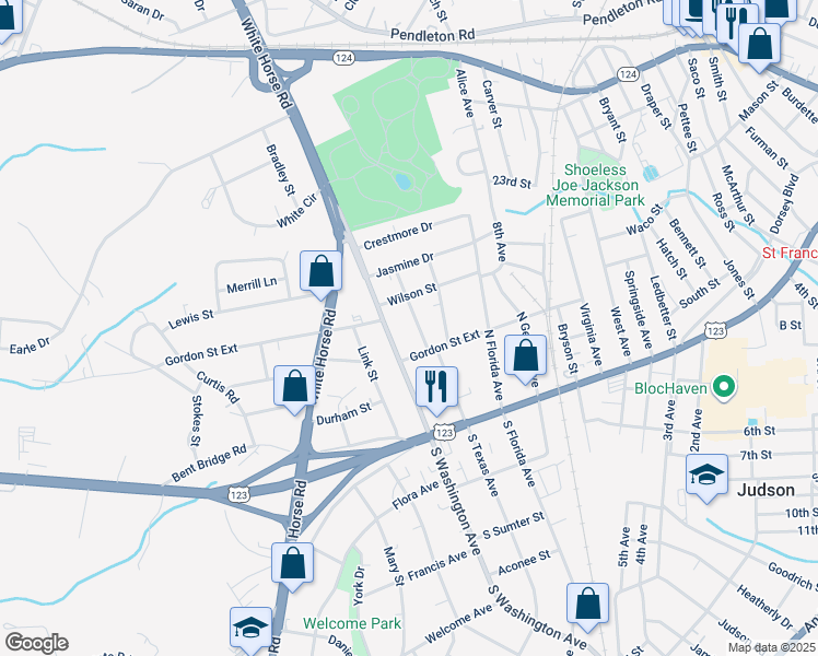 map of restaurants, bars, coffee shops, grocery stores, and more near 10 Keith Avenue in Greenville