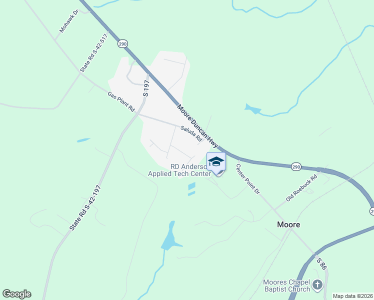 map of restaurants, bars, coffee shops, grocery stores, and more near 521 Getsinger Lane in Moore