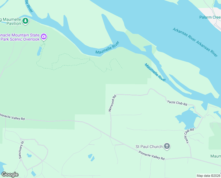 map of restaurants, bars, coffee shops, grocery stores, and more near 9202 Norwood Road in Little Rock