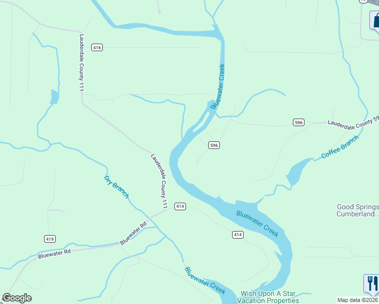 map of restaurants, bars, coffee shops, grocery stores, and more near 135 Blue Water Landing Road in Rogersville