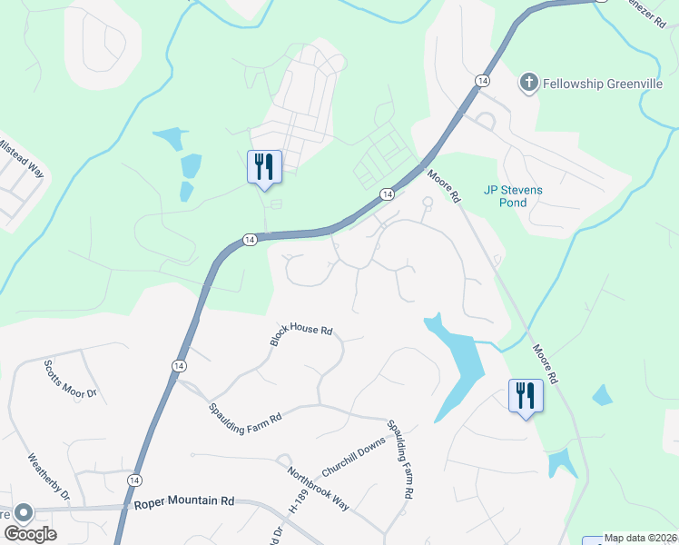 map of restaurants, bars, coffee shops, grocery stores, and more near 1 Norman Place in Greenville