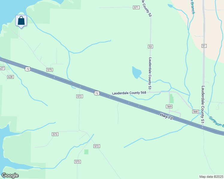 map of restaurants, bars, coffee shops, grocery stores, and more near 75 County Road 568 in Rogersville