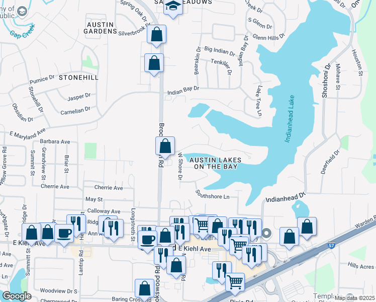 map of restaurants, bars, coffee shops, grocery stores, and more near 6941 Austin Bay Court in Sherwood